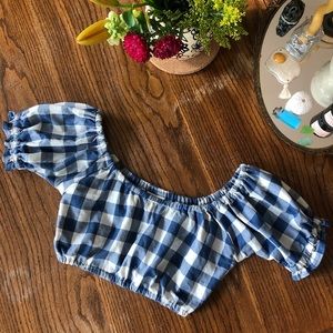 Lykke Wullf Blue Denim Gingham Clementine Top